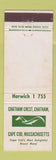 Matchbook Cover - Chatham Crest MA WEAR