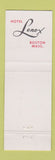 Matchbook Cover - Tedberry Room Hotel Lenox Boston MA