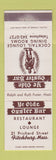 Matchbook Cover - Ye Olde Oyster Bar Fitchburg MA