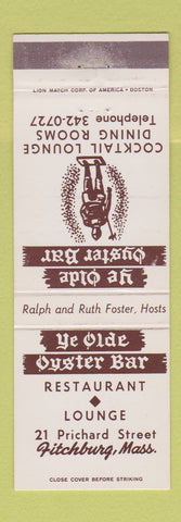 Matchbook Cover - Ye Olde Oyster Bar Fitchburg MA
