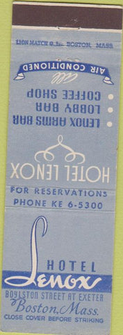 Matchbook Cover - Hotel Lenox Boston MA