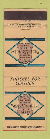 Matchbook Cover - Weber & Smith Leather Tanners Reading MA