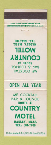 Matchbook Cover - Country Motel Hadley MA WEAR