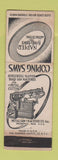 Matchbook Cover - Napier Band Saws Coping Saws Springfield MA WORN