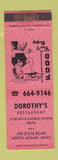 Matchbook Cover - Dorothy's Restaurant North Adams MA SALMON WEAR