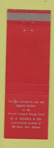 Matchbook Cover - HE Harris Stamps Boston MA