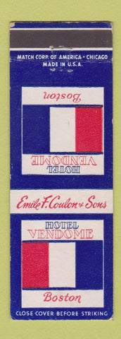Matchbook Cover - Hotel Vendome Boston MA
