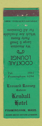 Matchbook Cover - Kendall Hotel Framingham MA