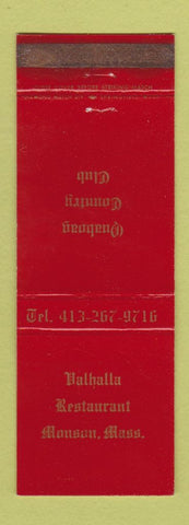 Matchbook Cover - Valhalla Restaurant Monson MA WEAR