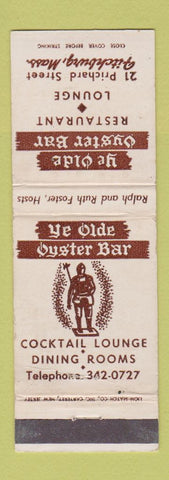 Matchbook Cover - Ye Olde Oyster Bar Fitchburg MA
