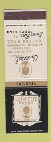 Matchbook Cover - Lafayette House Foxboro MA