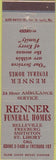 Matchbook Cover - Rinner Funeral Homes Belleville Freeburg Smithton St Libory