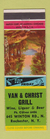Matchbook Cover - Van Christ Grill Rochester NY