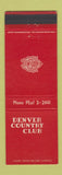 Matchbook Cover - Denver Country Club Colorado