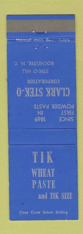 Matchbook Cover - Clark Stek O Tik Wheat Paste Rochester NY