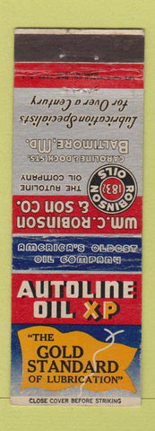 Matchbook Cover - Autoline oil gas Baltimore MD