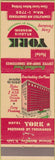 Matchbook Cover - Hotel York St Louis MO