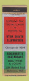 Matchbook Cover - Reichart's Restaurant Baltimore MD POOR