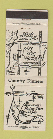 Matchbook Cover - Baumgardner's Kapok Tree Inn Urbana MD Clearwater FL