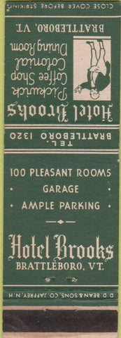 Matchbook Cover - Hotel Brooks Brattleboro VT