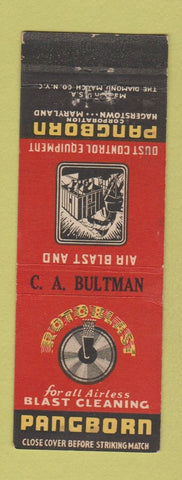 Matchbook Cover - Pangborn Blast Cleaning Dust Control Hagerstown MD