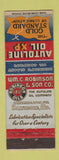 Matchbook Cover - Autoline oil WM Robinson Baltimore MD