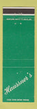 Matchbook Cover - Haussner's Restaurant Baltimore MD