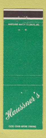 Matchbook Cover - Haussner's Restaurant Baltimore MD
