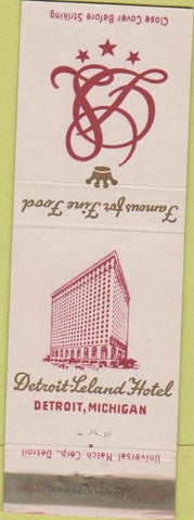 Matchbook Cover - Leland Hotel Detroit MI