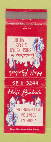 Matchbook Cover - Haji Baba's Restaurant Inglewood CA WEAR