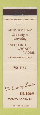 Matchbook Cover - The Country Squire Tea Room Rancho Santa Fe CA