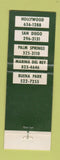 Matchbook Cover - Kelly's Restaurant Hollywood Palm Springs Buena Park CA