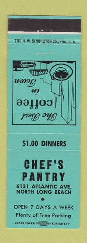 Matchbook Cover - Chef's Pantry North Long Beach CA TEAL