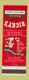 Matchbook Cover - Ricky's Restaurant San Diego CA