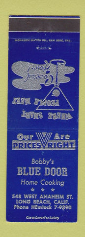 Matchbook Cover - Bobby's Blue Door Long Beach CA