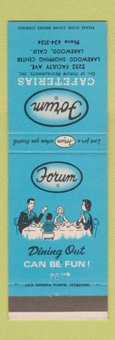 Matchbook Cover - Forum Cafeterias Lakewood CA