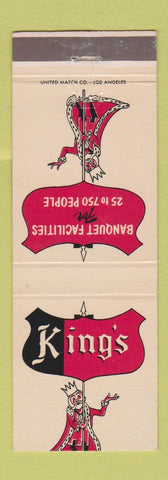 Matchbook Cover - King's Restaurant Downey Lakewood Long Beach CA