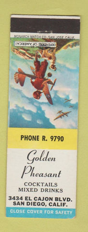 Matchbook Cover - Golden Pheasant Bar San Diego CA