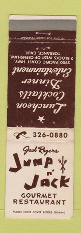 Matchbook Cover - Jump n Jack Restaurant Torrance CA WEAR