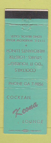 Matchbook Cover - Keona Cocktail Lounge Long Beach CA