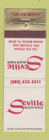 Matchbook Cover - Seville Beach Hotel Miami Beach FL