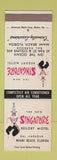 Matchbook Cover - Singapore Resort Motel Miami Beach FL girlie SAMPLE
