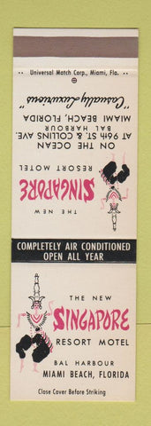 Matchbook Cover - Singapore Resort Motel Miami Beach FL girlie SAMPLE