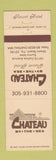 Matchbook Cover - Chateau by the Sea Resort Hotel Miami Beach FL