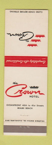 Matchbook Cover - Crown Hotel Miami Beach FL