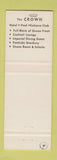 Matchbook Cover - Crown Hotel Miami Beach FL