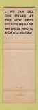 Matchbook Cover - Black Angus Restaurant Miami Beach FL