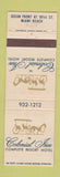 Matchbook Cover - Colonial Inn Motel Miami Beach FL