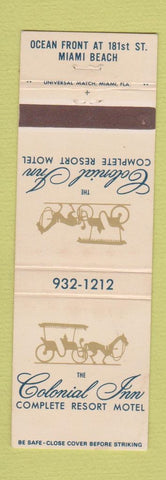 Matchbook Cover - Colonial Inn Motel Miami Beach FL
