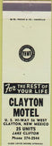 Matchbook Cover - Clayton Motel Clayton NM